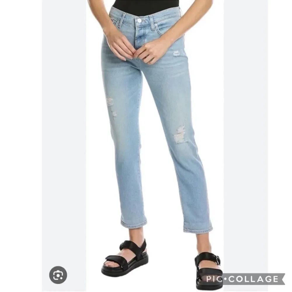 7 For All Mankind Josefina Skinny Boyfriend Distressed Jeans Light Wash Size 29